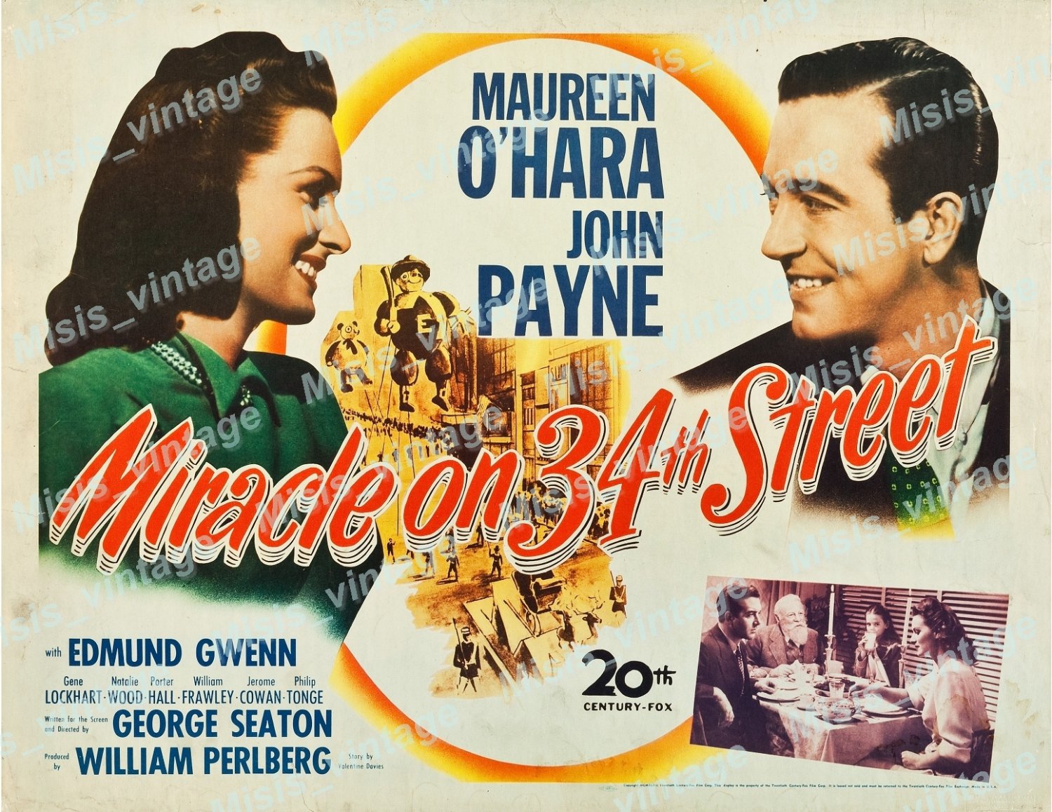 Miracle On 34th Street 1947 Vintage Movie Poster Reprint 9