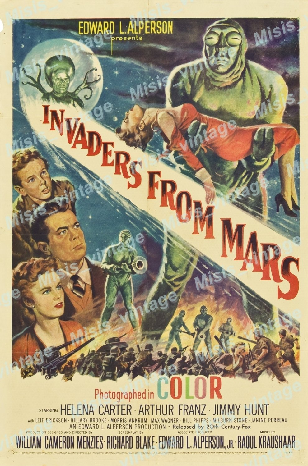 Invaders From Mars 1953 Vintage Movie Poster Reprint 18