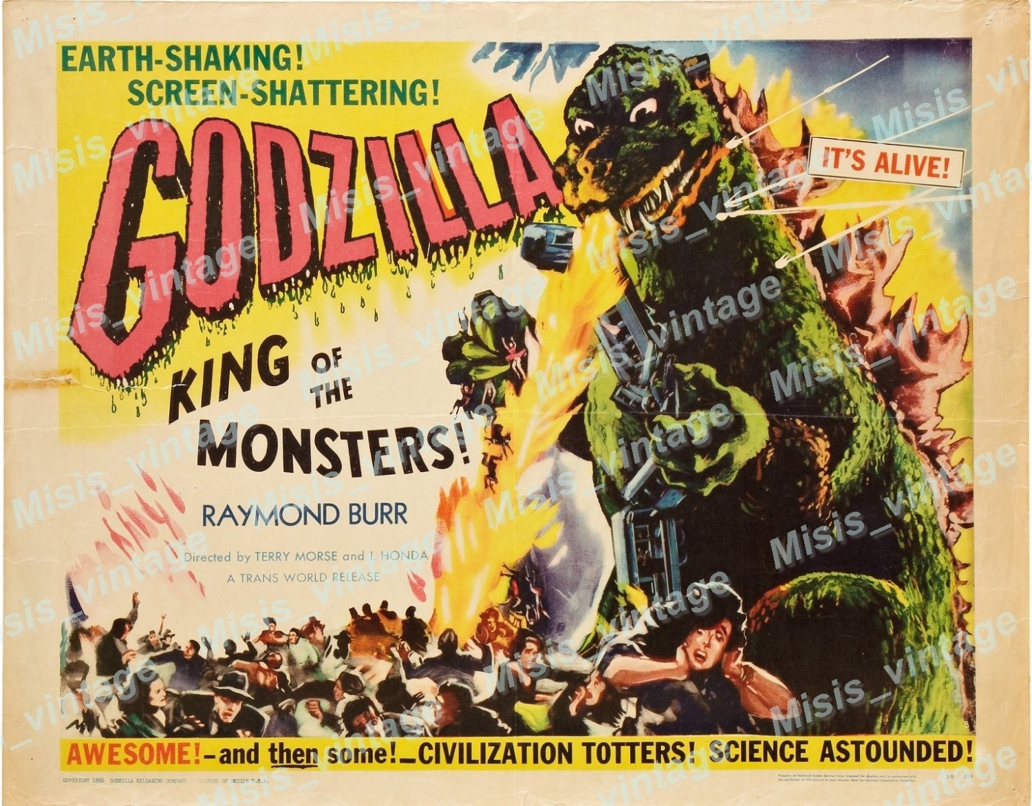 Godzilla 1956 Vintage Movie Poster Reprint 39