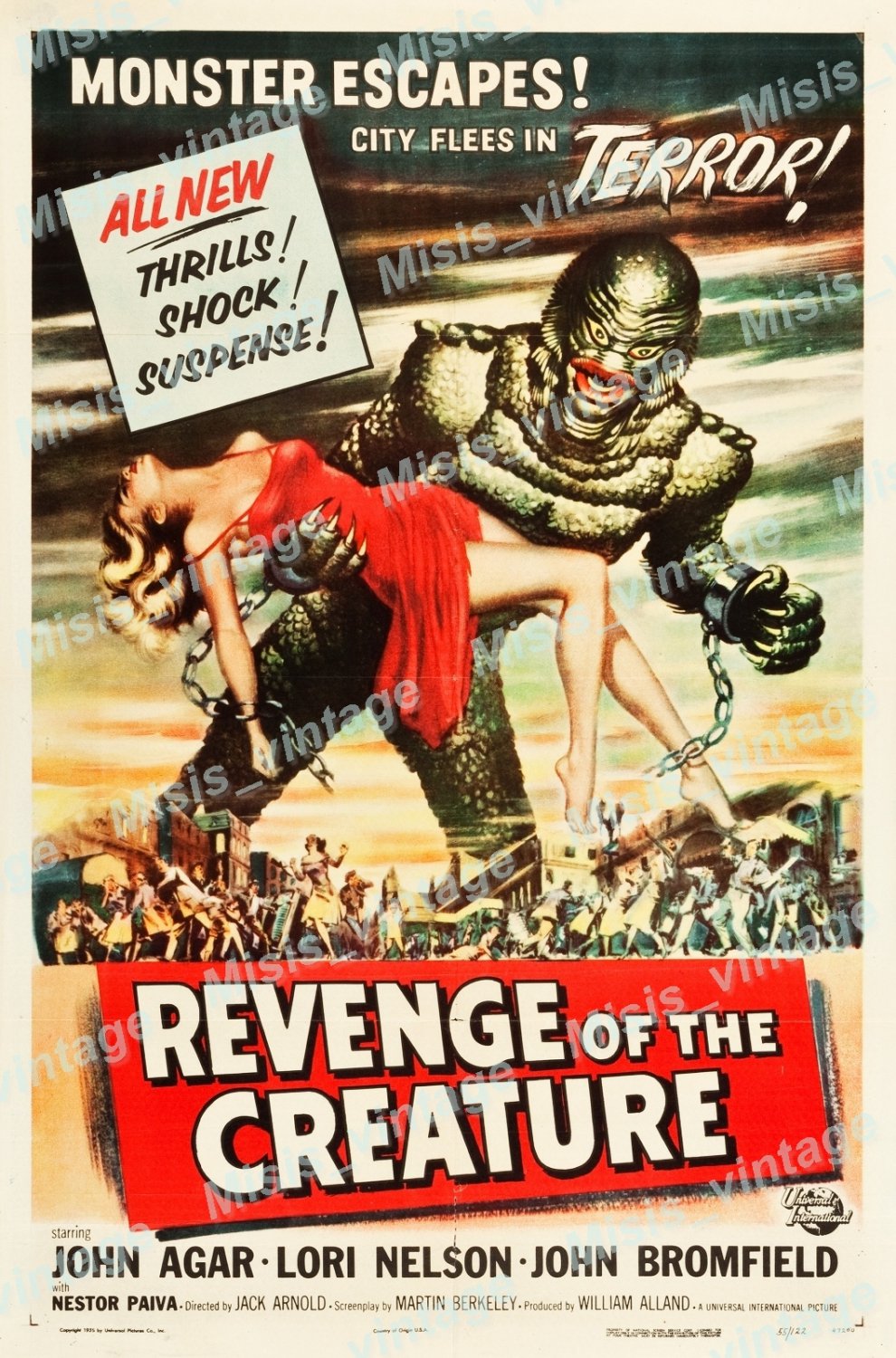 Revenge Of The Creature 1955 Vintage Movie Poster Reprint 37