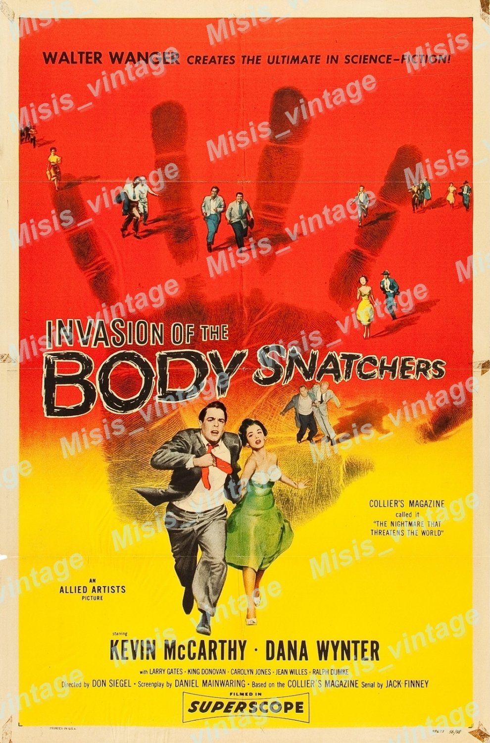 Invasion Of The Body Snatchers 1956 Vintage Movie Poster Reprint 45