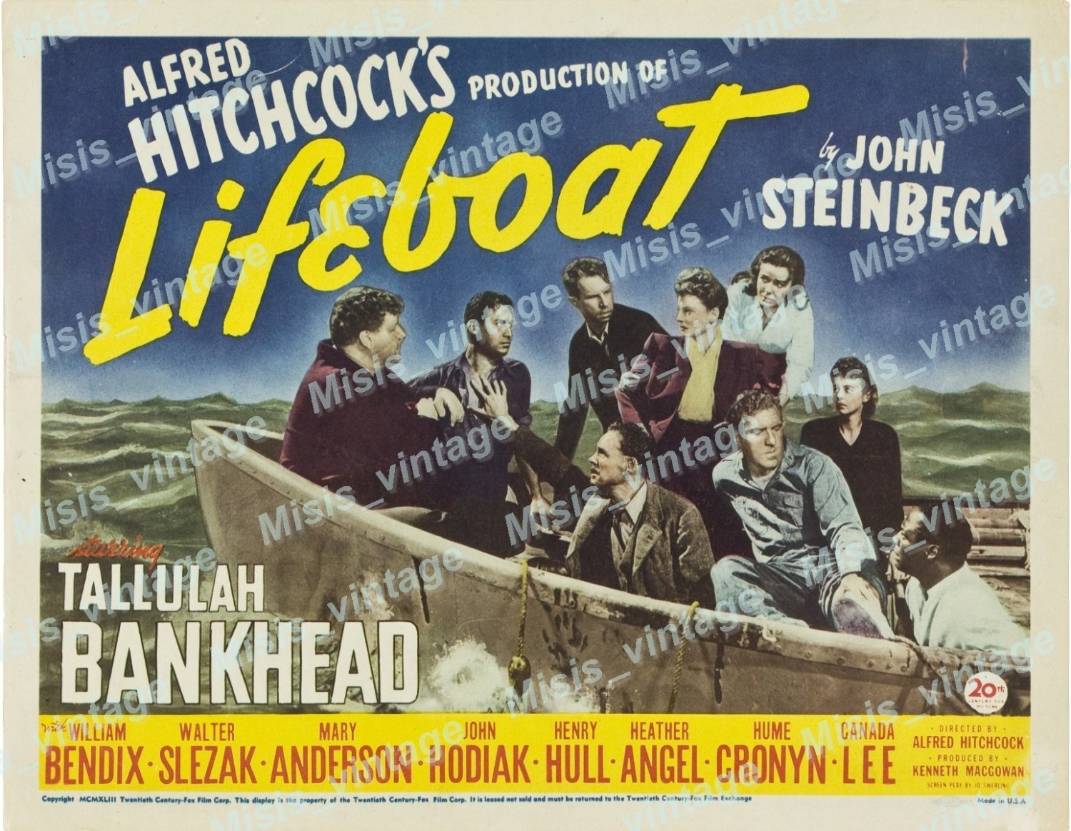 Lifeboat 1944 Vintage Movie Poster Reprint 9