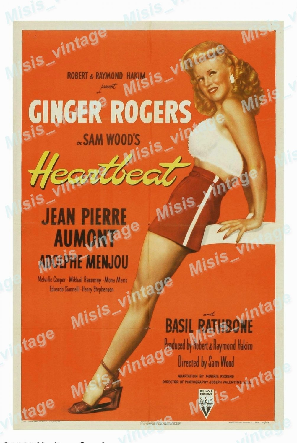 Heartbeat 1946 Vintage Movie Poster Reprint