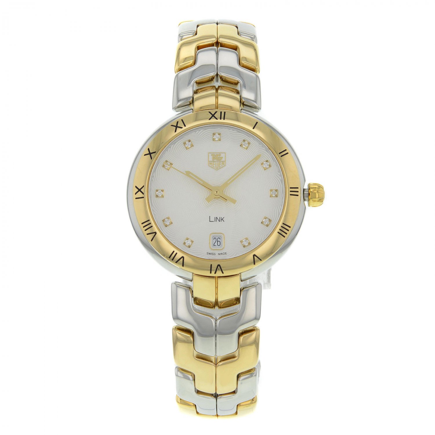 Tag Heuer Link Silver Dial Steel 18k Gold Quartz Ladies Watch Wat1350