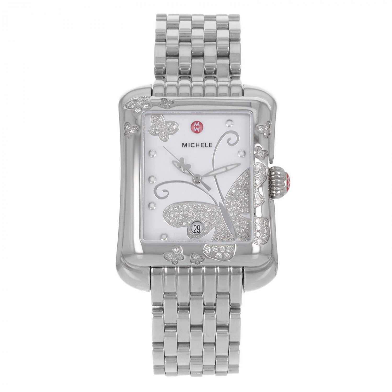 Michele Extreme Butterfly Diamonds 0.58ct Steel Quartz Ladies Watch ...