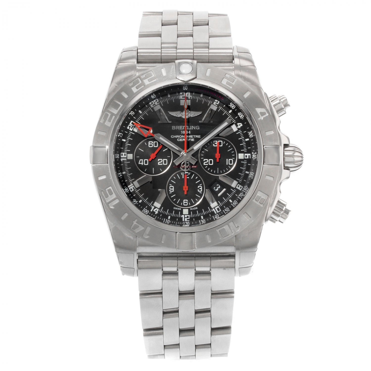 Breitling Chronomat GMT Black Dial Steel Automatic Mens ...