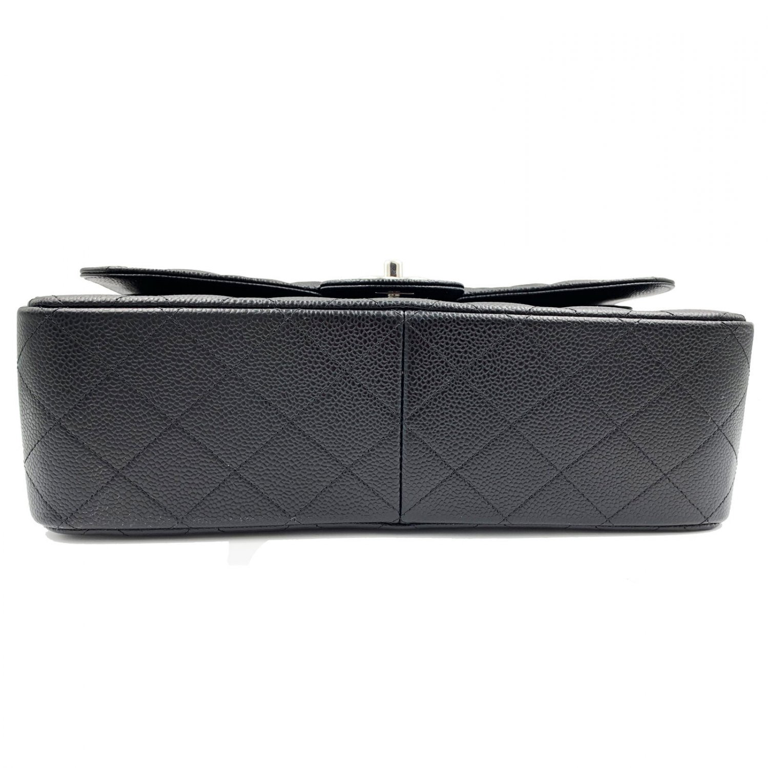 chanel jumbo black caviar silver hardware