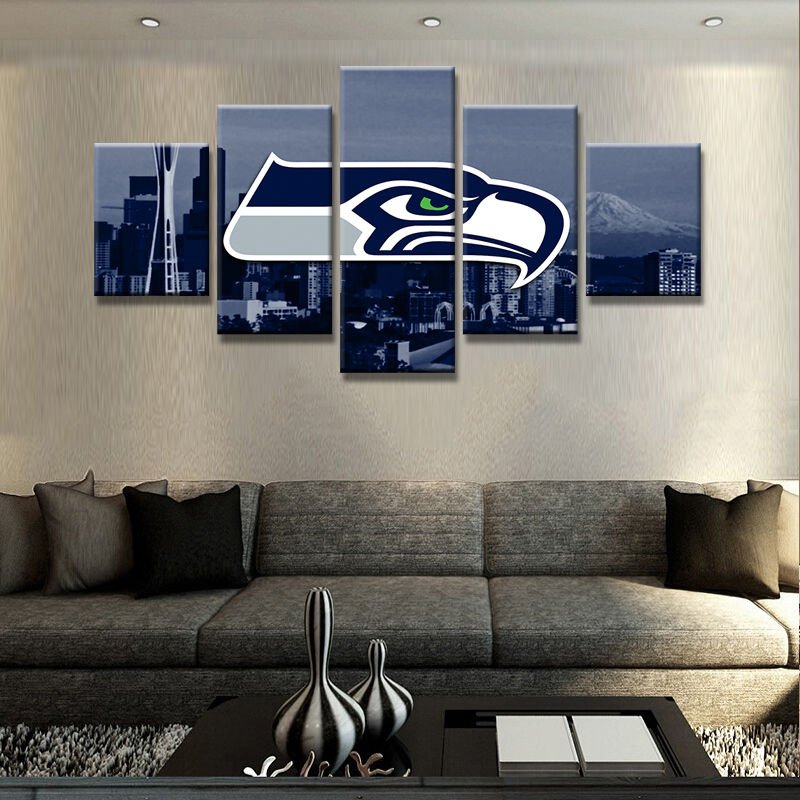 Large Framed Seattle  Seahawks Football Print Home Decor  