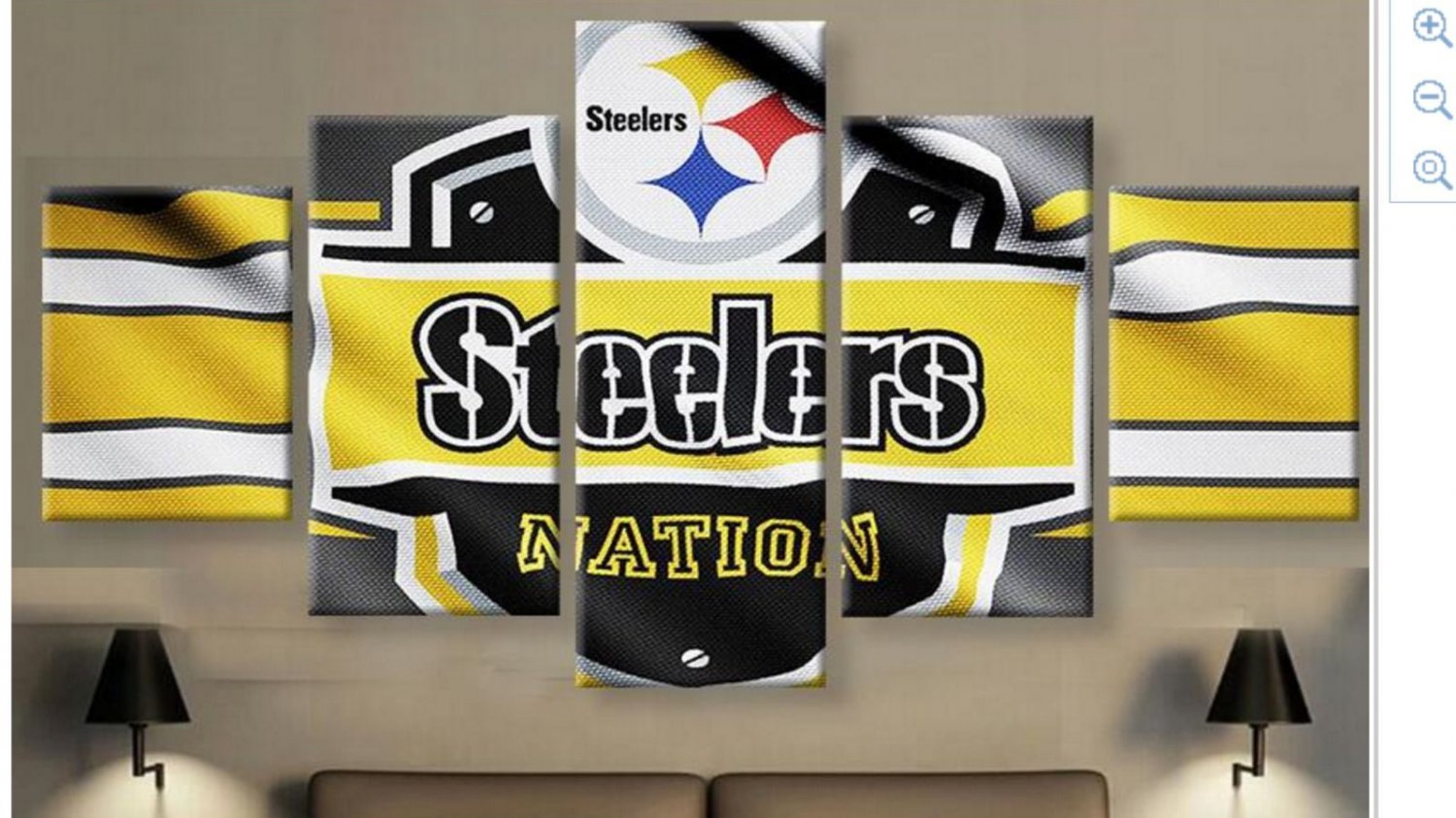 Pittsburgh Steelers Large Framed Canvas Wall Art Five Piece Home Decor