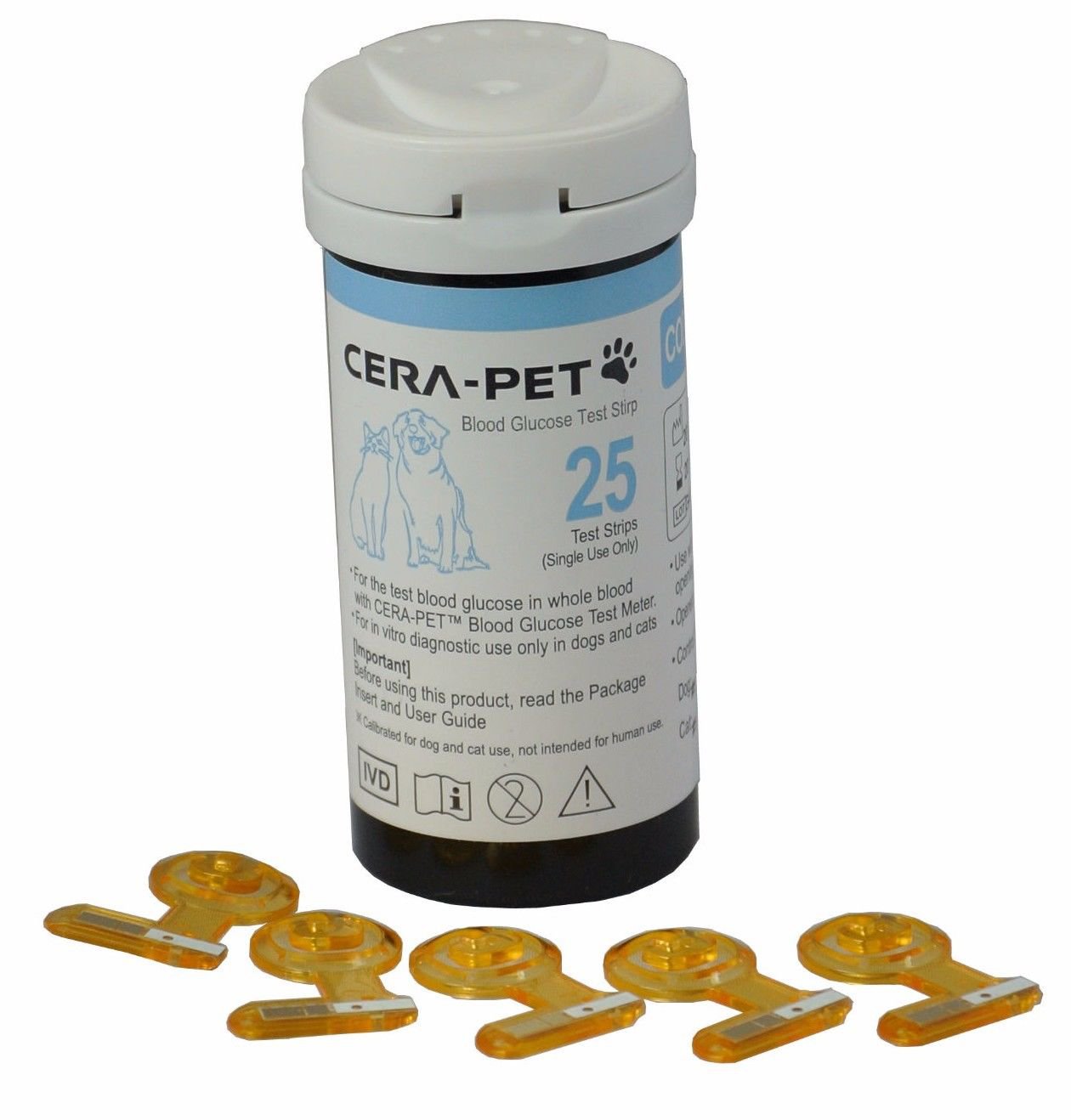 50 x CERA Pet Vet Blood Glucose Diabetes Test Strips for Cats & Dogs