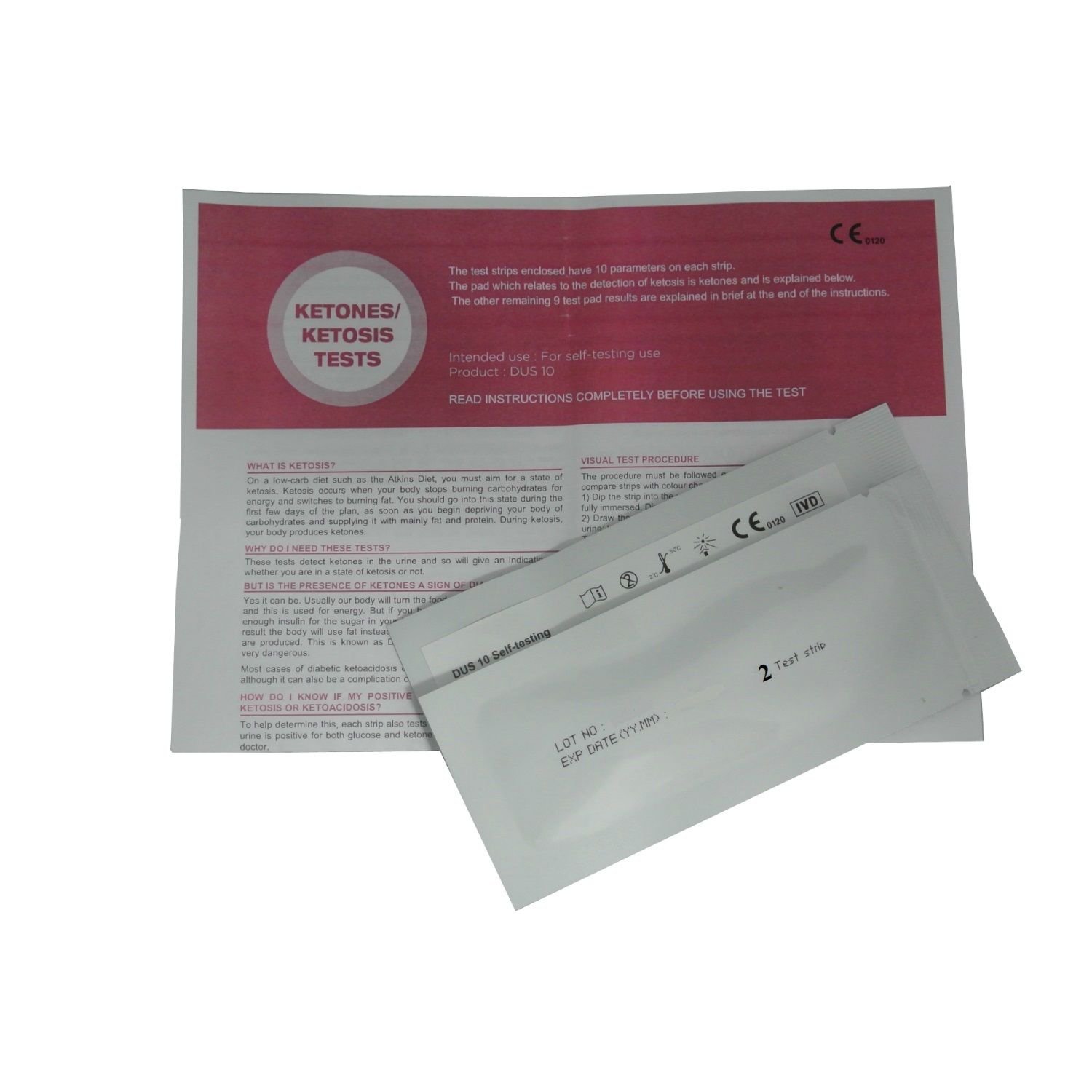 4x Ketone Ketosis Urinalysis Home Tests - Atkins Diet Weight Loss Tool 2per foil NB