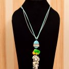 Handmade Artificial Necklace Sky Blue And Pristine Color Handmade Artificial Necklace Sky Blue And Pristine Color