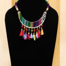 Handmade Artificial Necklace Multi Color Tassle Handmade Artificial Necklace Multi Color Tassle