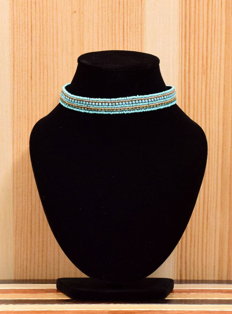 Handmade Artificial Necklace Bachelor Button Color