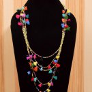 Handmade Artificial Necklace Multicolor Pom - Pom