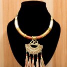 Handmade Artificial Necklace Pale Gold, Silver And Copper Coin Color