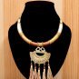 Handmade Artificial Necklace Pale Gold, Silver And Copper Coin Color