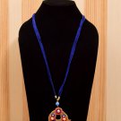 Handmade Artificial Necklace Golden And Velvet Morning  Color