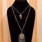 Handmade Artificial Necklace Golden, Silver And Excalibur Color