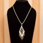 Handmade Artificial Necklace Cornhusk And Bright White Color