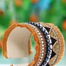Handmade Artificial Bracelet Beeswax, Papyrus And Black Color