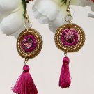 Handmade Artificial Earrings Cabaret Color