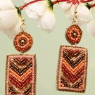 Handmade Artificial Earrings Lilac Snow And Coral Reef Color