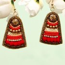 Handmade Artificial Earrings Poppy Red Color