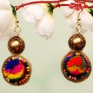 Handmade Artificial Earrings Multi Color Beads