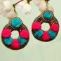 Handmade Artificial Earrings Aquarius And Azalea Color