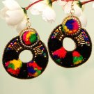 Handmade Artificial Earrings Jet Black Color
