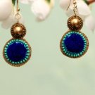 Handmade Artificial Earrings Sodalite Blue And Blue Topaz Color