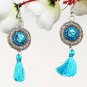 Handmade Artificial Earrings Blue Topaz Color
