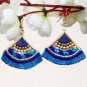 Handmade Artificial Earrings Imperial Blue Color