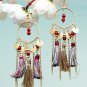 Handmade Artificial Earrings Ochre Color
