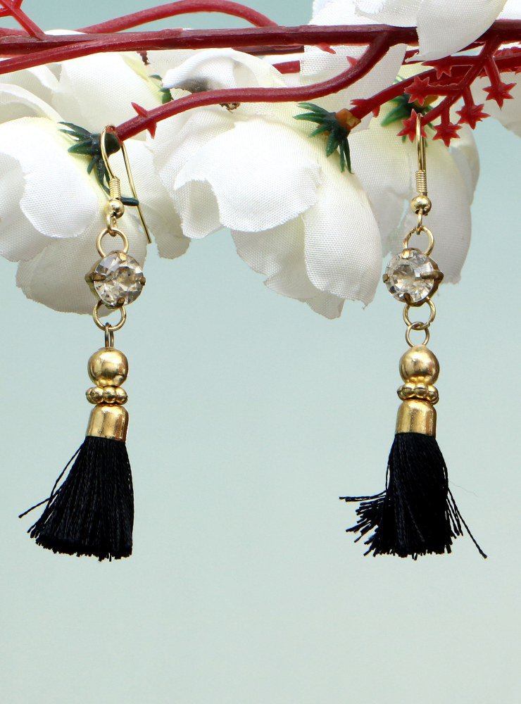 Handmade Artificial Earrings Stretch Limo Color