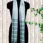 Viscose Stole White And Winter Green Color