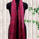 Cotton Wool Stole Red And Pine Color
