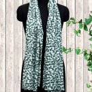 Viscose Stole Green And White Color