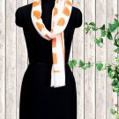 Viscose Stole White And Orange Color