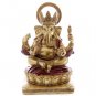 Gold and Red Ganesh Sitting 14cm Ganesha Idol