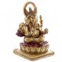 Gold and Red Ganesh Sitting 14cm Ganesha Idol