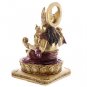 Gold and Red Ganesh Sitting 14cm Ganesha Idol