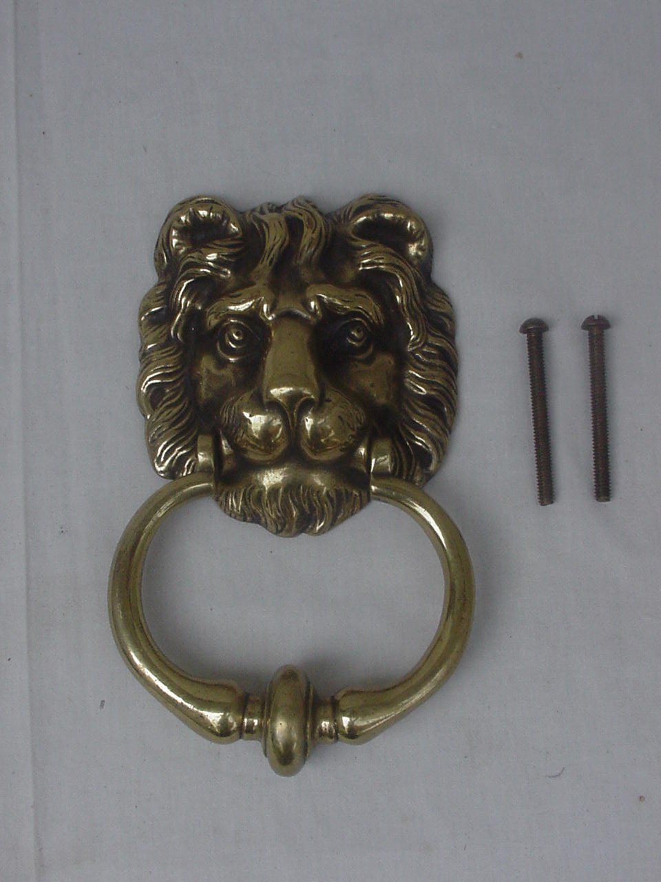Antique Solid Brass & Cast Iron Lion Head Door Knocker