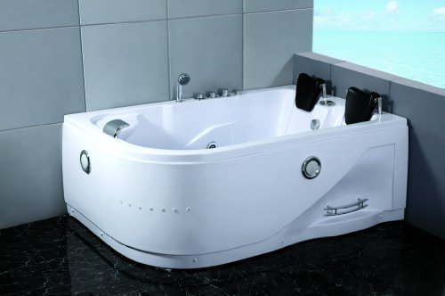 Two Person Jetted Massage Hydrotherapy Corner Tub, with Bluetooth ...