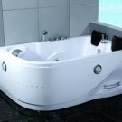 Two Person Jetted Massage Hydrotherapy Corner Tub, with Bluetooth & Inline Water Heater - Model 52A