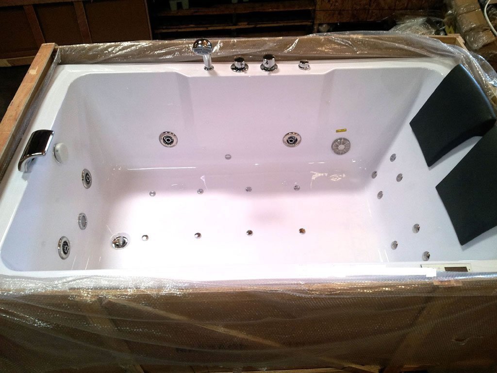 Two Person Jetted Massage Hydrotherapy Corner Tub, with Bluetooth