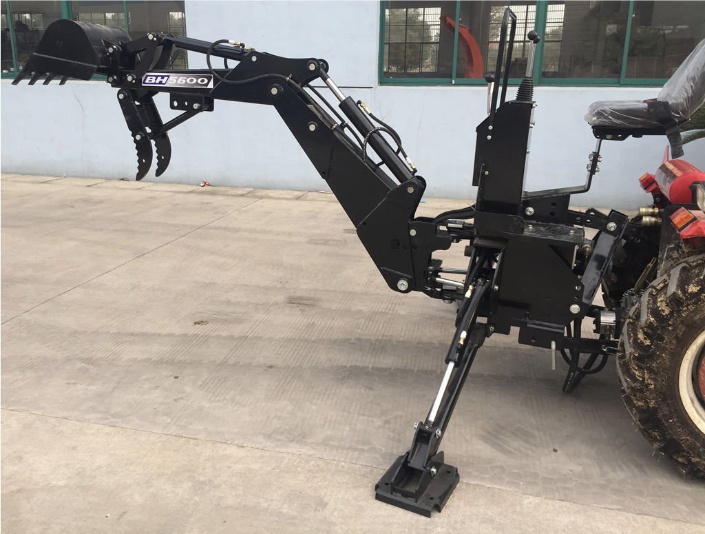 3 Point Hitch PTO BH5600 Hydraulic Tractor Backhoe Attachment Excavator