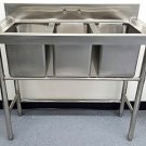 3 Compartment Commercial Stainless Steel Underbar Sink/Table