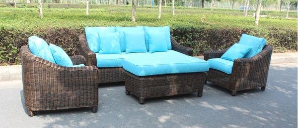 4 Piece Full Round Wicker Weave Outdoor Patio Furniture Set, 4 Color ... 4 Piece Full Round Wicker Weave Outdoor Patio Furniture Set, 4 Color ...